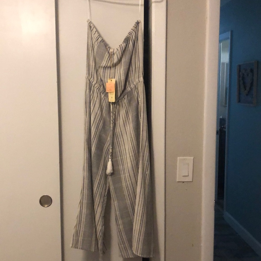 Linen romper about calf length